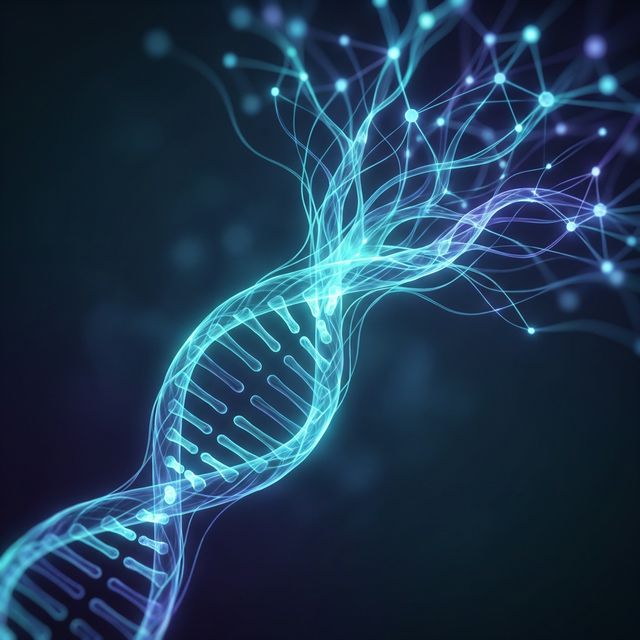 DNA glowing nodes symbolizing latent potential